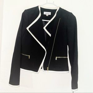 Calvin Klein black and white blazer with zipper
